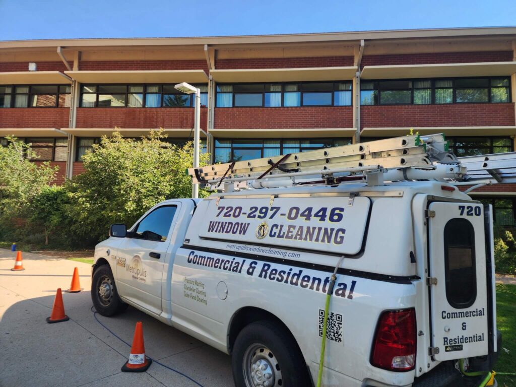 Metropolis Window Cleaning service truck serving Boulder, CO