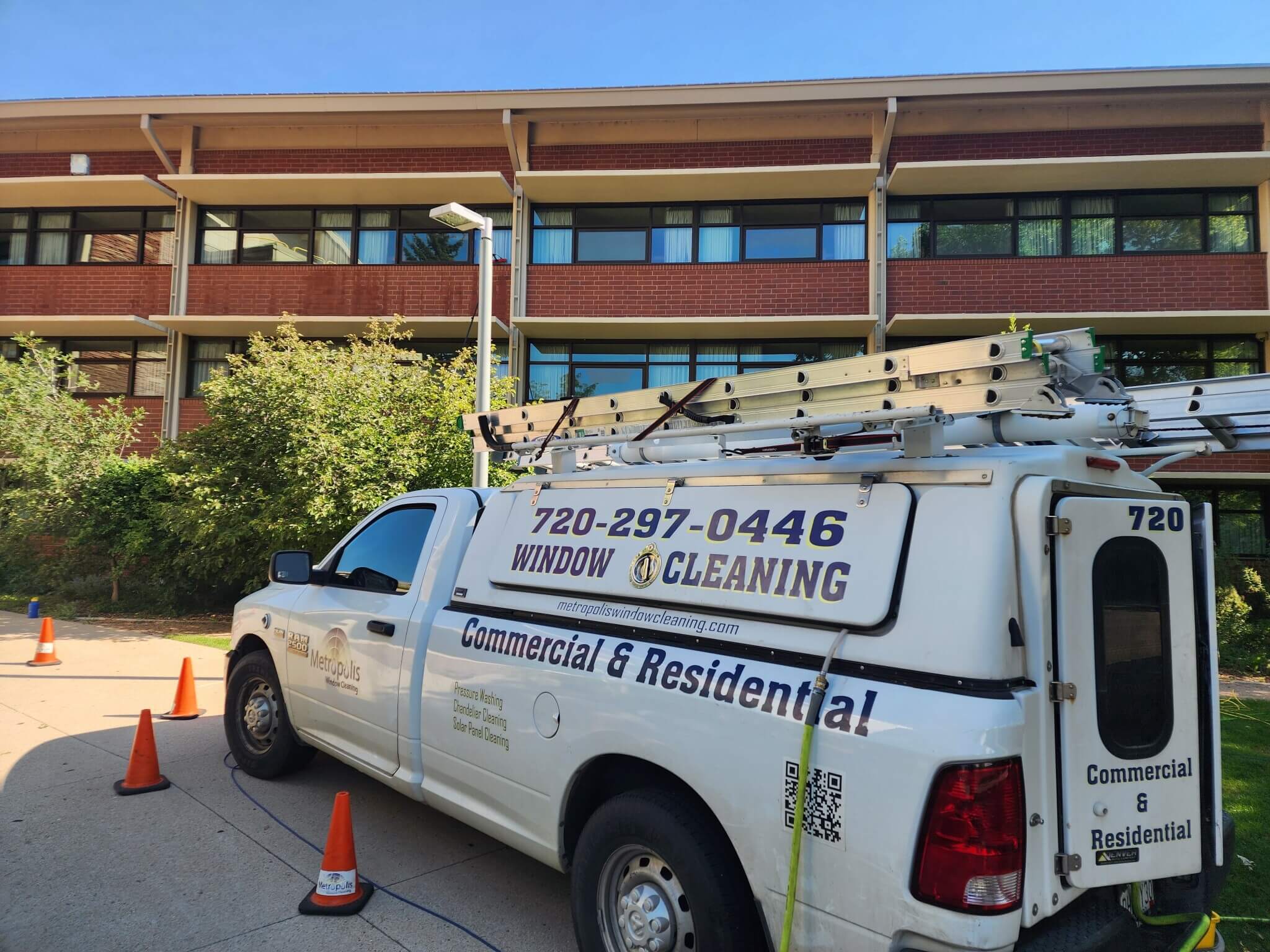 Metropolis Window Cleaning service truck serving Loveland and Northern Colorado