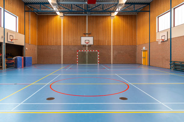 Commercial cleaning service for school gymnasium interiors